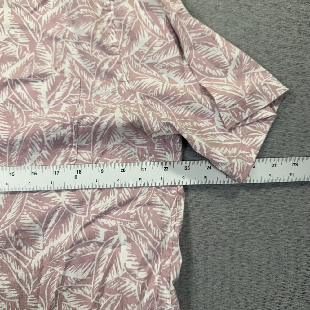 Faherty Shirt Men's L Pink Floral Short Sleeve Button Down Casual Hawaiian AOP - Picture 4 of 8